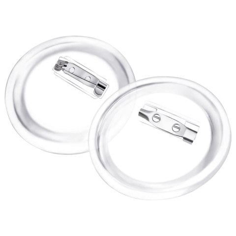 PRZYPINKI Z ZAPIĘCIAMI 100 SZT. AKRYL 44MM DIY GADŻETY EVENTY