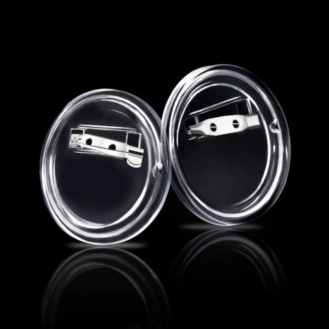 PRZYPINKI Z ZAPIĘCIAMI 100 SZT. AKRYL 44MM DIY GADŻETY EVENTY