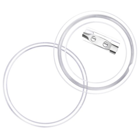 PRZYPINKI Z ZAPIĘCIAMI 100 SZT. AKRYL 44MM DIY GADŻETY EVENTY