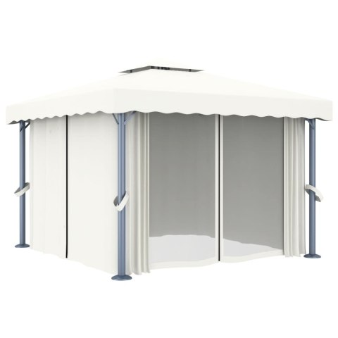 ALTANA OGRODOWA OGRODOWA Z ZASŁONAMI 3X3M KREMOWA ALUMINIUM