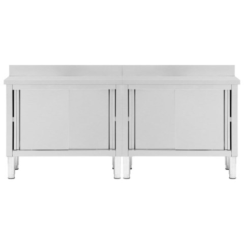 STOŁY ROBOCZE PRZESUWNE DRZWI 2 SZT. 200X50X(95-97)CM STAL