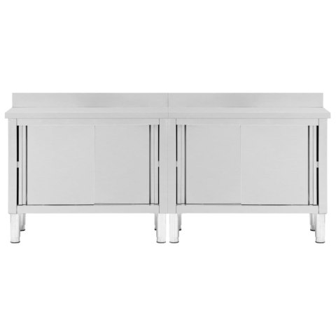 STOŁY ROBOCZE PRZESUWNE DRZWI 2 SZT. 240X50X(95 97)CM STAL