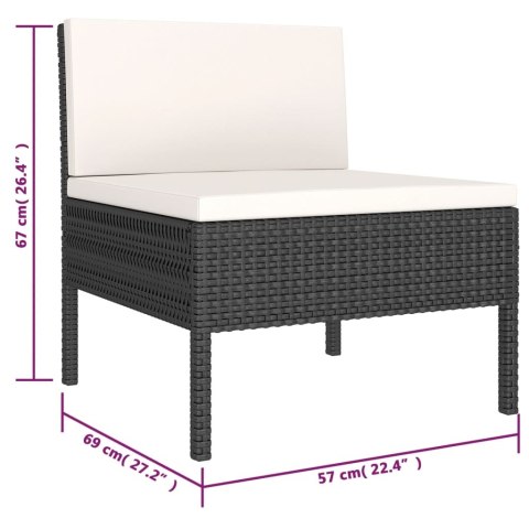 6-CZ. ZESTAW WYPOCZYNKOWY DO OGRODU PODUSZKI CZARNY RATTAN PE