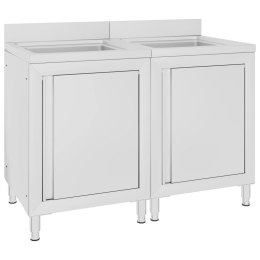 SZAFKI GASTRONOMICZNE ZE ZLEWEM 2 SZT. STAL NIERDZEWNA