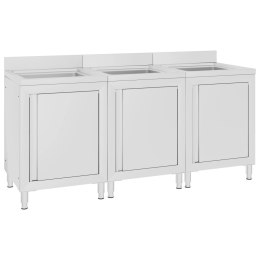 SZAFKI GASTRONOMICZNE ZE ZLEWEM 3 SZT. STAL NIERDZEWNA