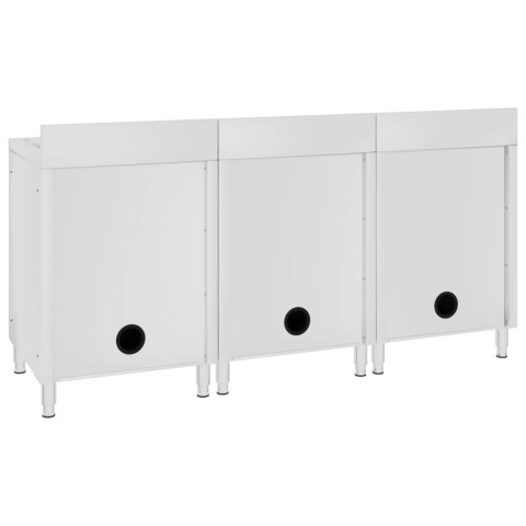 SZAFKI GASTRONOMICZNE ZE ZLEWEM 3 SZT. STAL NIERDZEWNA