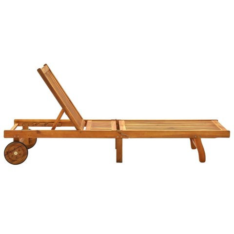 OGRODOWY LEŻAK Z PODUSZKĄ DREWNO AKACJOWE