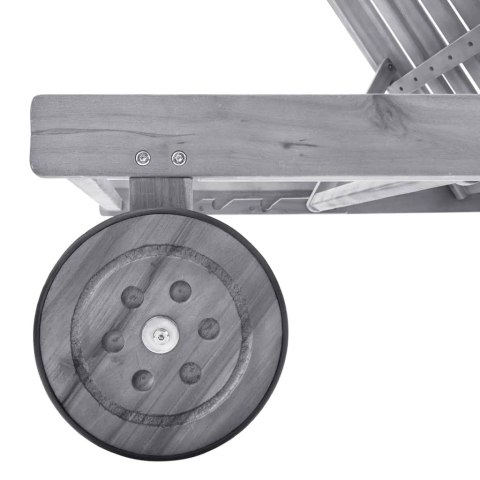 OGRODOWY LEŻAK Z PODUSZKĄ SZARY DREWNO AKACJOWE