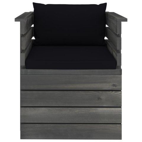 OGRODOWY FOTEL Z PALET Z PODUSZKAMI DREWNO SOSNOWE