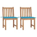 KRZESŁA OGRODOWE Z PODUSZKAMI 2 SZT. DREWNO TEKOWE