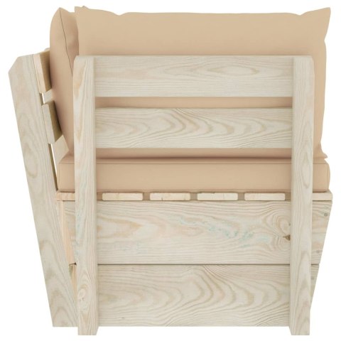 OGRODOWA SOFA NAROŻNA Z PALET Z PODUSZKAMI IMPREGNOWANY ŚWIERK