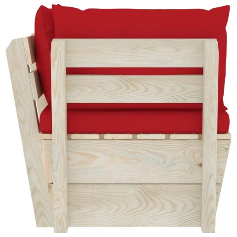 OGRODOWA SOFA NAROŻNA Z PALET Z PODUSZKAMI IMPREGNOWANY ŚWIERK