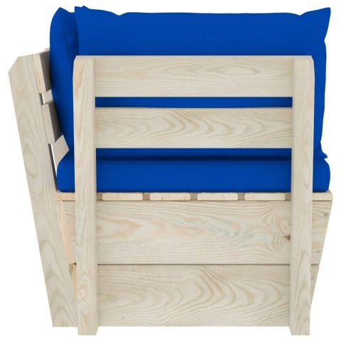 OGRODOWA SOFA NAROŻNA Z PALET Z PODUSZKAMI IMPREGNOWANY ŚWIERK