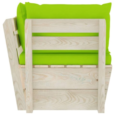 OGRODOWA SOFA NAROŻNA Z PALET Z PODUSZKAMI IMPREGNOWANY ŚWIERK