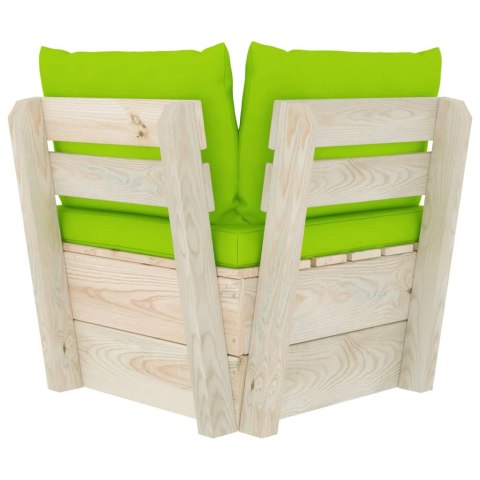 OGRODOWA SOFA NAROŻNA Z PALET Z PODUSZKAMI IMPREGNOWANY ŚWIERK