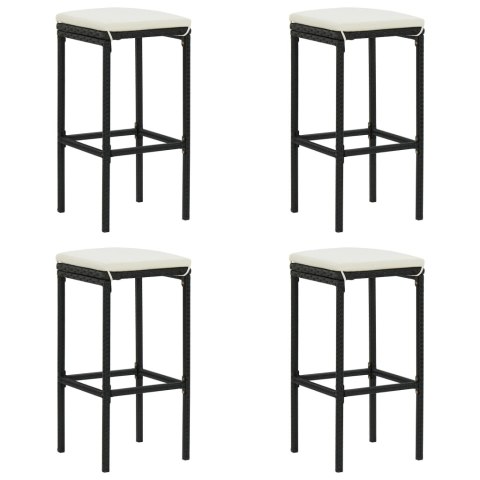 5-CZ. ZESTAW MEBLI BAROWYCH Z PODUSZKAMI RATTAN PE CZARNY