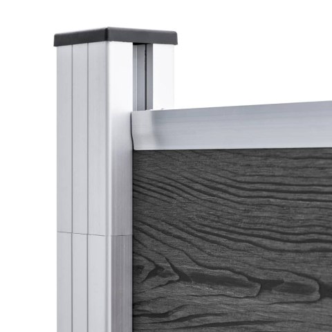 ZESTAW OGRODZENIOWY Z WPC 619X(105-186)CM CZARNY