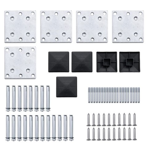 ZESTAW OGRODZENIOWY Z WPC 619X(105-186)CM CZARNY