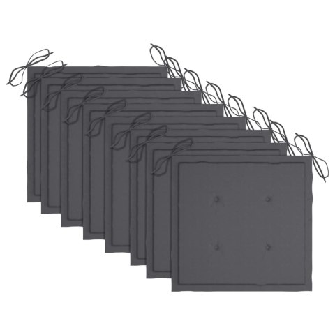 KRZESŁA OGRODOWE Z ANTRACYTOWYMI PODUSZKAMI 8SZT. TEKOWE