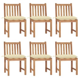 KRZESŁA OGRODOWE 6SZT. Z PODUSZKAMI DREWNO TEKOWE