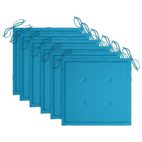 KRZESŁA OGRODOWE Z PODUSZKAMI 6SZT. DREWNO TEKOWE