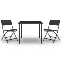 3-CZĘŚCIOWY ZESTAW MEBLI OGRODOWYCH STALOWY
