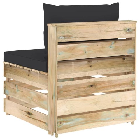 MODUŁ SOFY ŚRODKOWEJ Z PODUSZKAMI IMPREGNOWANE DREWNO