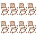 SKŁADANE KRZESŁA OGRODOWE Z PODUSZKAMI 8SZT. DREWNO AKACJOWE