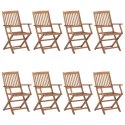 SKŁADANE KRZESŁA OGRODOWE Z PODUSZKAMI 8SZT. DREWNO AKACJOWE