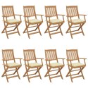 SKŁADANE KRZESŁA OGRODOWE Z PODUSZKAMI 8SZT. DREWNO AKACJOWE