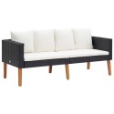 2-OSOBOWA SOFA OGRODOWA Z PODUSZKAMI RATTAN PE CZARNY
