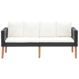 2-OSOBOWA SOFA OGRODOWA Z PODUSZKAMI RATTAN PE CZARNY