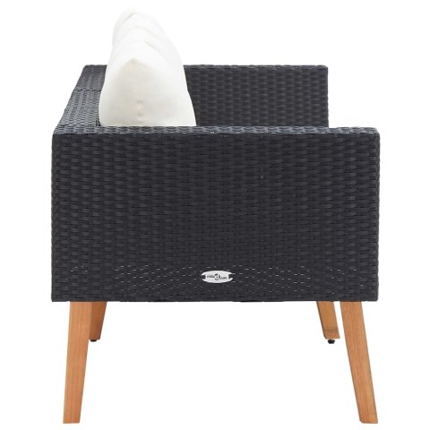 2-OSOBOWA SOFA OGRODOWA Z PODUSZKAMI RATTAN PE CZARNY
