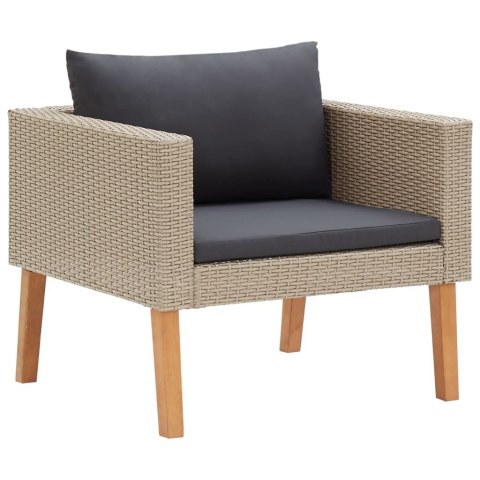 FOTEL SOFA OGRODOWA Z PODUSZKAMI RATTAN PE BEŻ