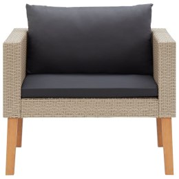FOTEL SOFA OGRODOWA Z PODUSZKAMI RATTAN PE BEŻ