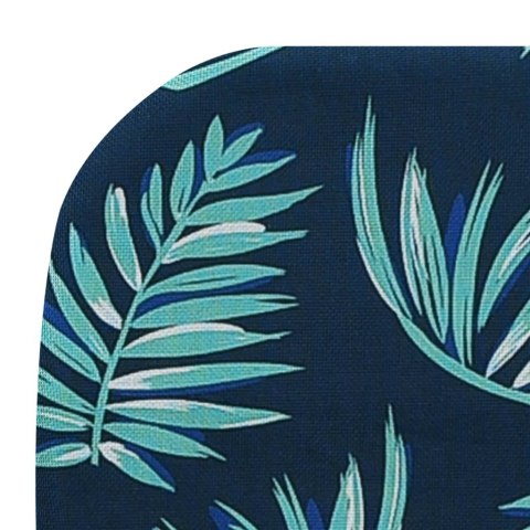 SKŁADANE LEŻAKI OGRODOWE 2 SZT. STAL I TKANINA ZE WZOREM LIŚCI