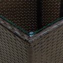 STOLIK HERBACIANY BRĄZOWY 41,5X41,5X44CM RATTAN PE I SZKŁO