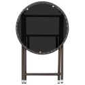 STOLIK HERBACIANY BRĄZOWY 60CM RATTAN PE I SZKŁO HARTOWANE