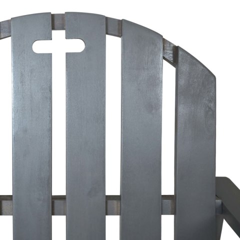 KRZESŁA OGRODOWE 2 SZT. SZARE LITE DREWNO AKACJOWE