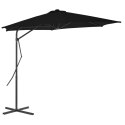 PARASOL OGRODOWY NA STALOWYM SŁUPKU CZARNY 300X230CM