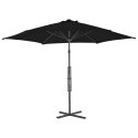 PARASOL OGRODOWY NA STALOWYM SŁUPKU CZARNY 300X230CM