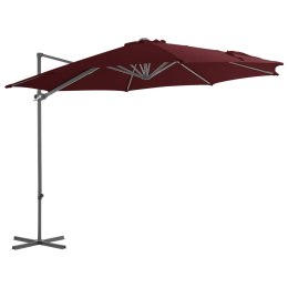PARASOL WISZĄCY NA STALOWYM SŁUPKU BORDOWY 300CM