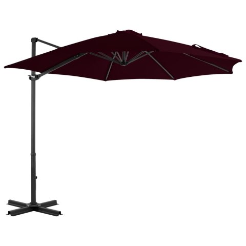 PARASOL WISZĄCY Z ALUMINIOWYM SŁUPKIEM CZERWONY 300CM