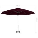 PARASOL WISZĄCY Z ALUMINIOWYM SŁUPKIEM CZERWONY 300CM