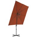 WISZĄCY PARASOL NA SŁUPKU STALOWYM TERAKOTOWY 250X250CM