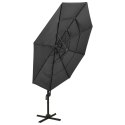 4-POZIOMOWY PARASOL NA ALUMINIOWYM SŁUPKU ANTRACYTOWY 3X3 M