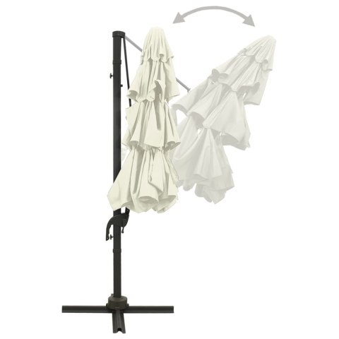 4-POZIOMOWY PARASOL NA ALUMINIOWYM SŁUPKU PIASKOWY 3X3M