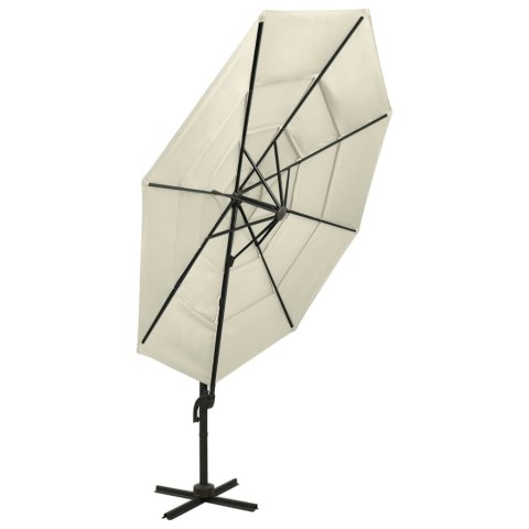 4-POZIOMOWY PARASOL NA ALUMINIOWYM SŁUPKU PIASKOWY 3X3M