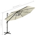 4-POZIOMOWY PARASOL NA ALUMINIOWYM SŁUPKU PIASKOWY 3X3 M