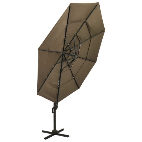 4-POZIOMOWY PARASOL NA ALUMINIOWYM SŁUPKU TAUPE 3X3M